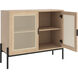 Avida 37.5 X 18.75 inch Black / Rustic Oak/Natural Sideboard, Small
